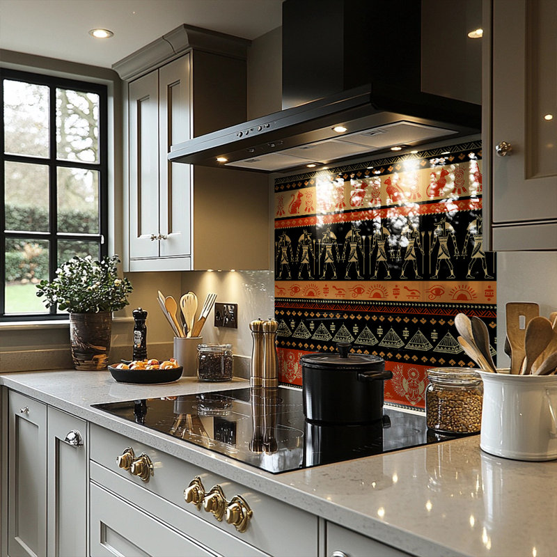 Egyptian Heiroglyphs In Splash Back, 70cm L x 50cm W