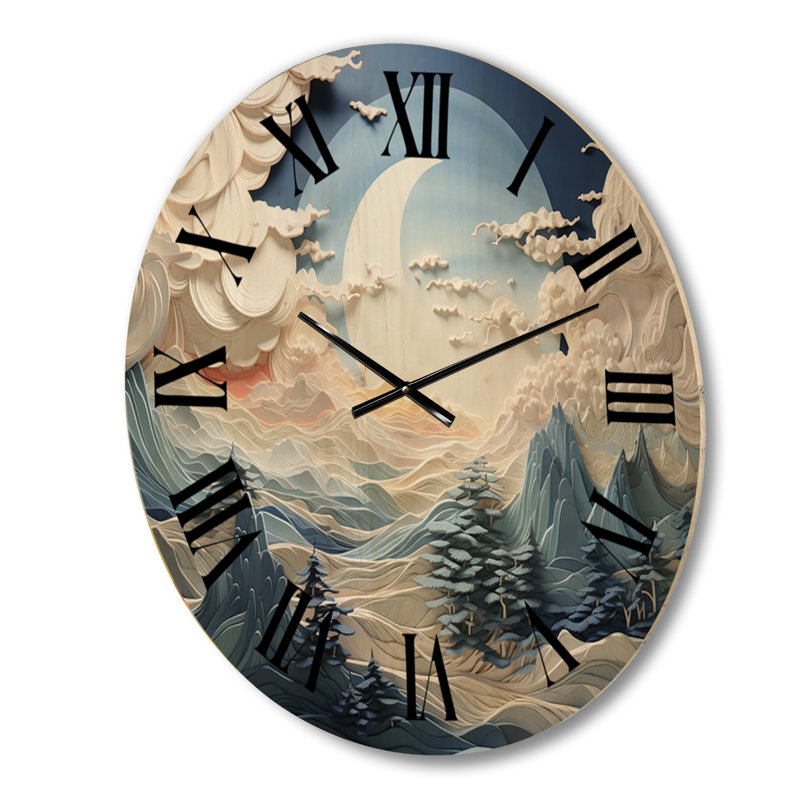 Horloge murale en bois massif Manoish, Moyenne