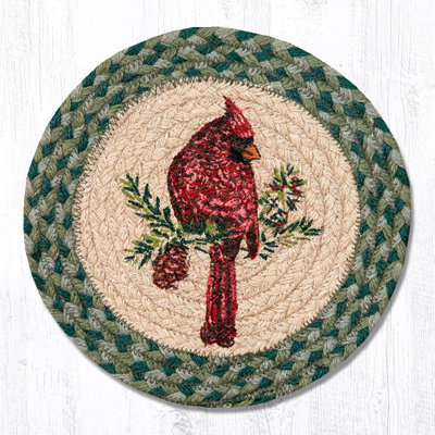  Cardinal Printed Round Trivet 10"x10" Heat-Resistant Kitchen Accessory