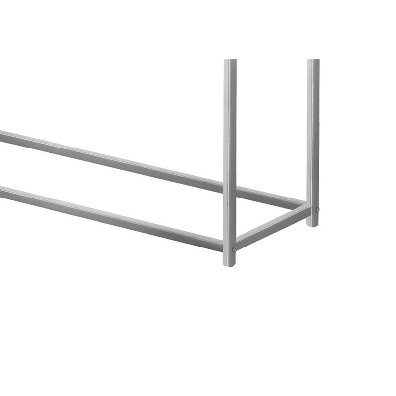 Kip Sofa Console Table, 32 Inch Narrow Top, Open Metal Frame, White, White