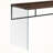 Napoleon 1-Drawer Brown Finish Computer Desk with Glass Tempered Leg, 29.77" H X 47.74" W X 23.45" D