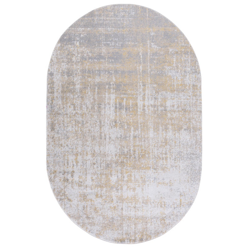 Tapis crème / doré Bethlyn, Ovale 5 pi x 8 pi