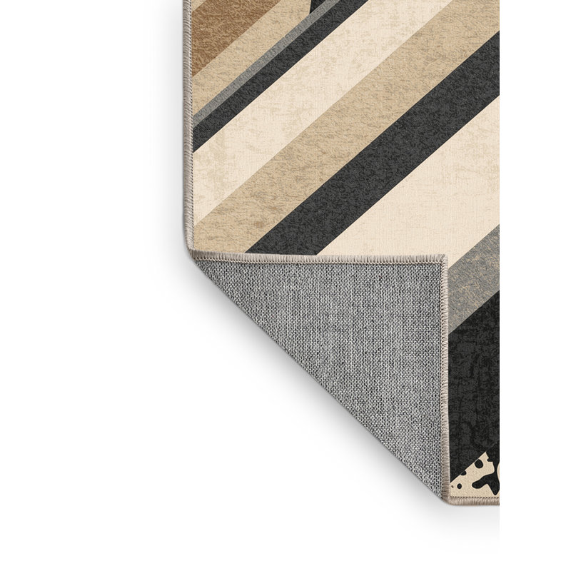 Tapis beige audacieux et éclectique moderne lavable à la machine Joyce Ares, 5 x 8
