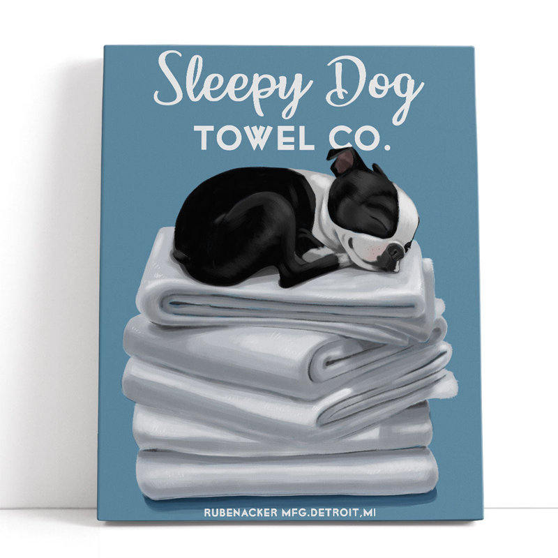 «Sleepy Dog», reproduction d'art sur toile, H 40 po x l 32 po