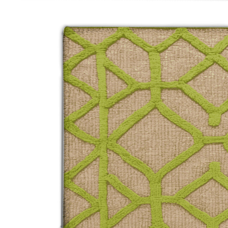 Tapis intérieur et extérieur beige Trellis, Rectangulaire 2 pi x 3 pi