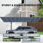 Abri d'auto extérieur, abri d'auto simple en aluminium et panneaux en polycarbonate 17,44 pi * 9 pi * 11 pi pour allée extérieure