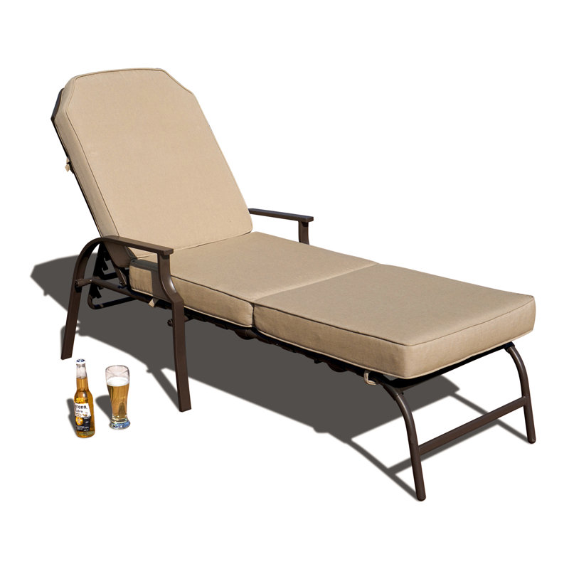 Méridienne Maya - Fauteuil inclinable pour l'extérieur, Beige / Brun