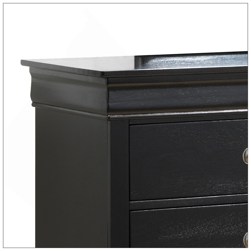 Commode de rangement noire Elegant Traditional