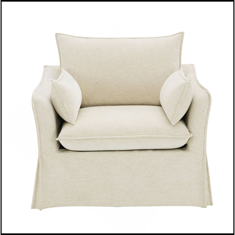 Beige Linen Chair W/2 Pillows
