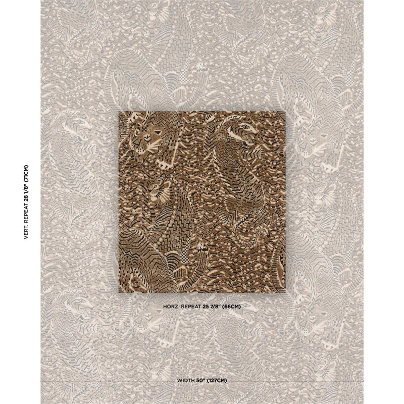 Tigress Velvet Fabric, Tan