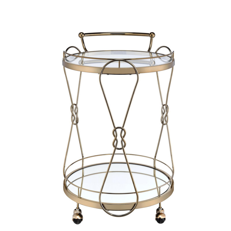 Champagne Finish Serving Cart