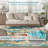 Washable Area Rug, Modern Abstract Low Pile Non-Slip Foldable Pearl Velvet Artistic Landscape Carpet, Blue Multi, 5'x7'-406639490-406639503