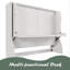 Lit escamotable double avec bureau, blanc antique