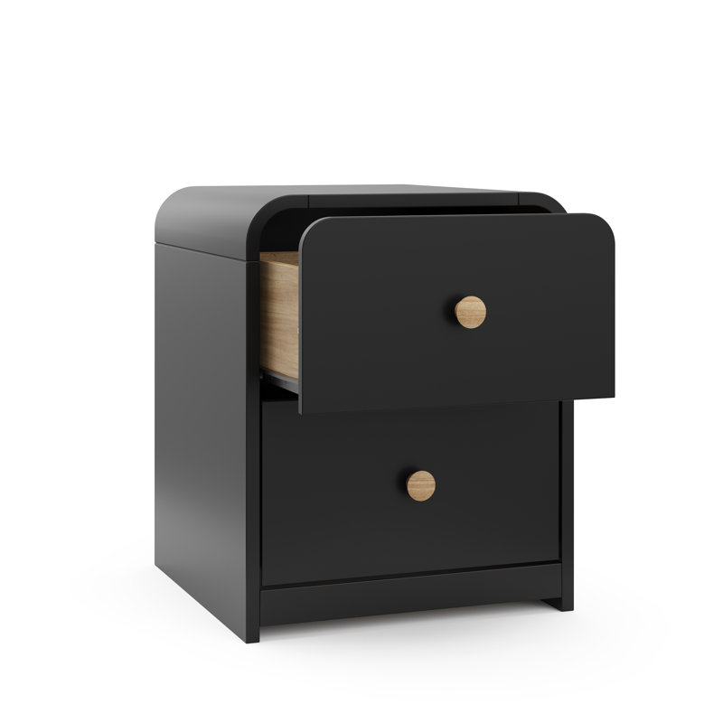 Santos 2-Drawer Nightstand, Black