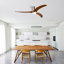 Ventilateur encastré, ventilateur de plafond à 3 pales en bois massif avec lumières à télécommande, moteur à courant continu silencieux, ventilateur de plafond réversible à 6 vitesses