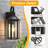 1-Light 15"H Black Iron Outdoor Wall Lantern with Tempered Glass
