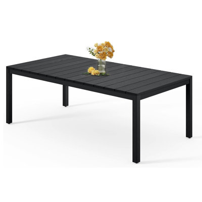 Table de salle à manger 6 personnes, hanches et table d'extérieur avec trou pour parasol toutes saisons