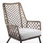 Méridienne en acier pour l'intérieur et l'extérieur, corde, coussin gris amovible, assise stable et confortable, facile à nettoyer et à entretenir