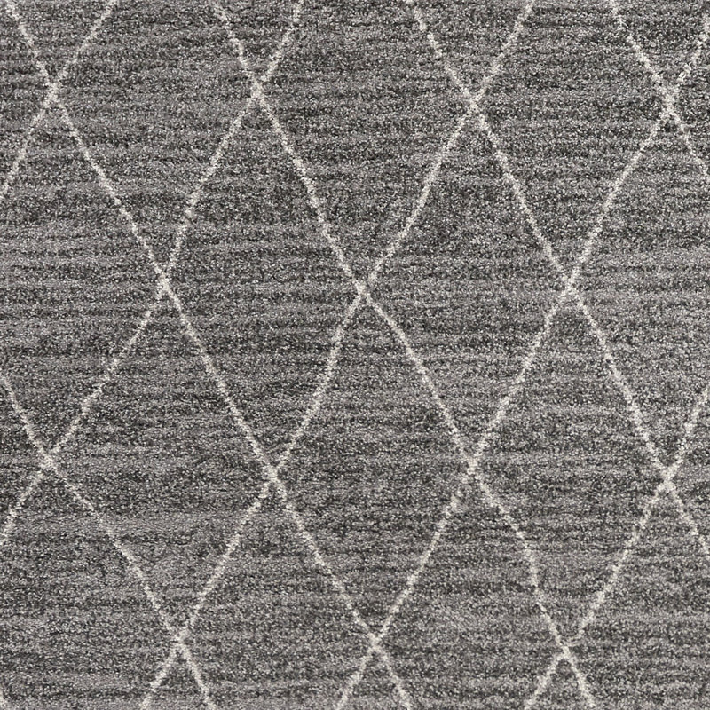 Tapis gris à motif de losanges, Rectangle 8 pi x 11 pi