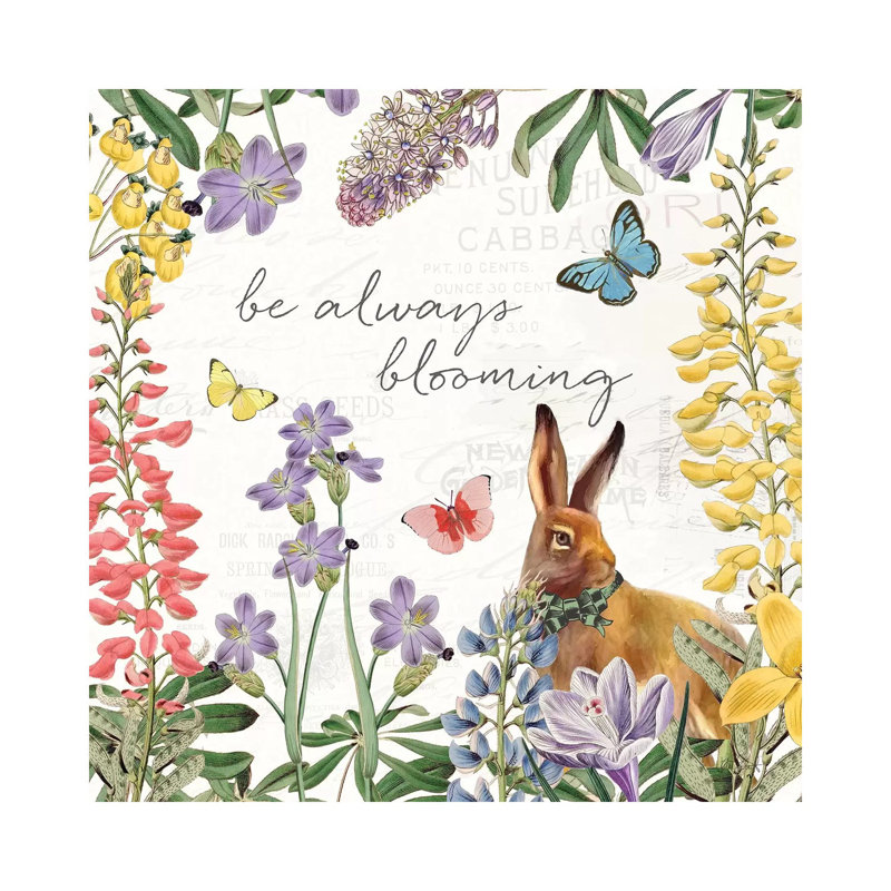Easter Garden III Bow Tie 1 Piece Wrapped Canvas Painting, 45.72 cm H x 45.72 cm W x 1.91 cm D