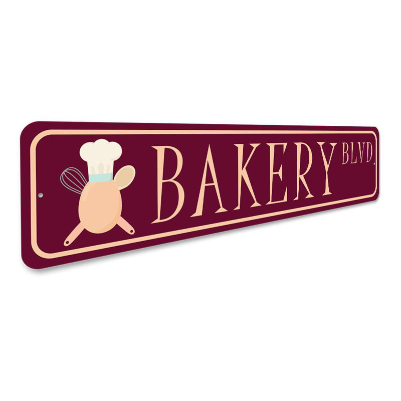 Plaque de rue en aluminium Bakery, H 4 po x l 18 po x P 0,04 po