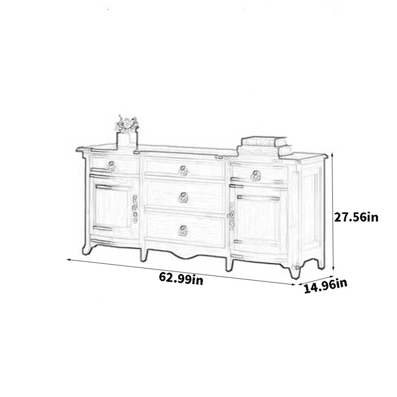 Buffet d'ameublement grande capacité, H 27,56 po x l 62,99 po x P 14,96 po