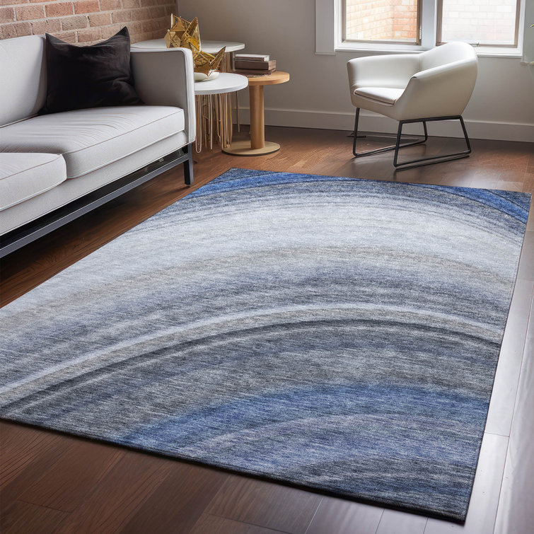 Premium Machine Washable Cerrito AMF584 Blue Rug