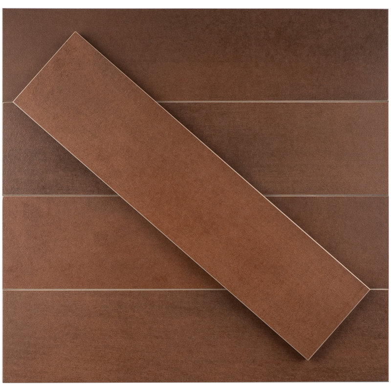 Le Leghe Subway 3 in. x 12 in. Matte Porcelain  Floor and Wall Tile, Bronzo Brown