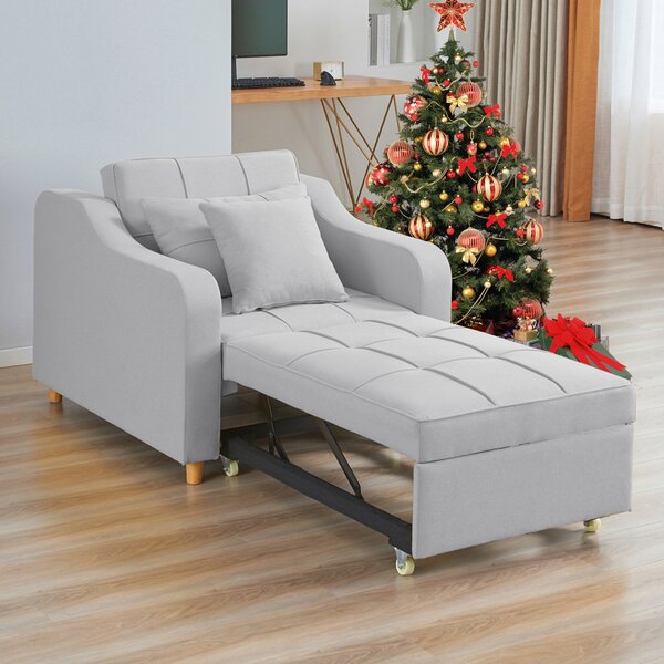 Twin 35'' Upholstered Cushion Back Futon Chair