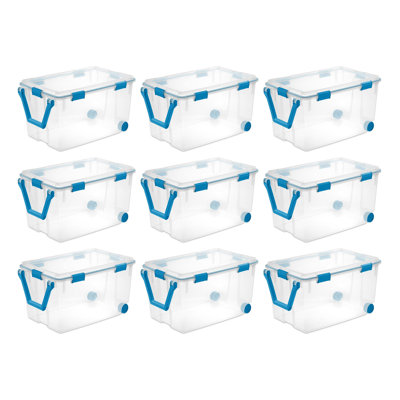 Sterilite Clear Plastic Storage Bin w/ Gasket Latch Lid