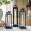 Lanterne de Noël, noire, lot de 3