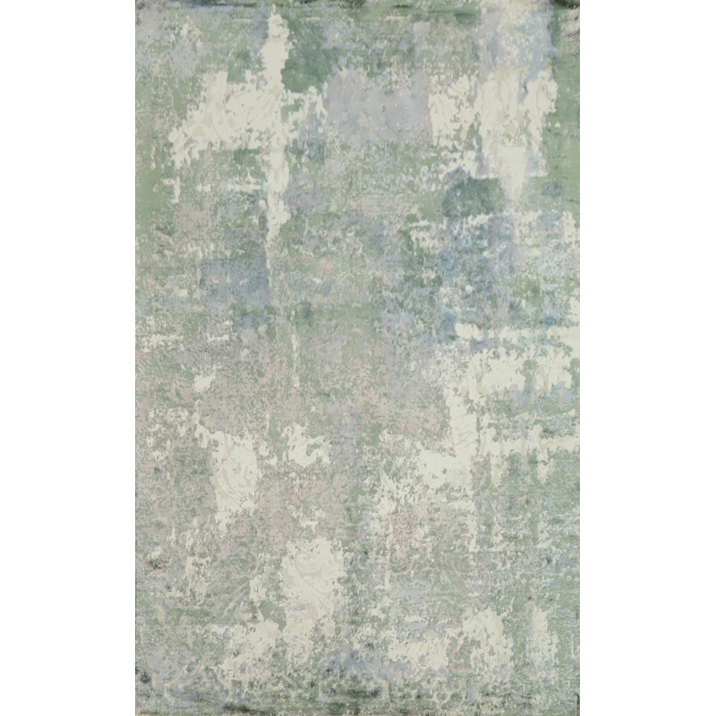 Élégant tapis d'aspect vieilli 6 x 8 avec abat-jour de couleur douce