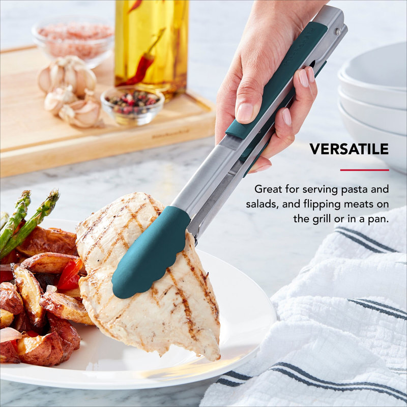 Pinces en silicone KitchenAid®, Bleu