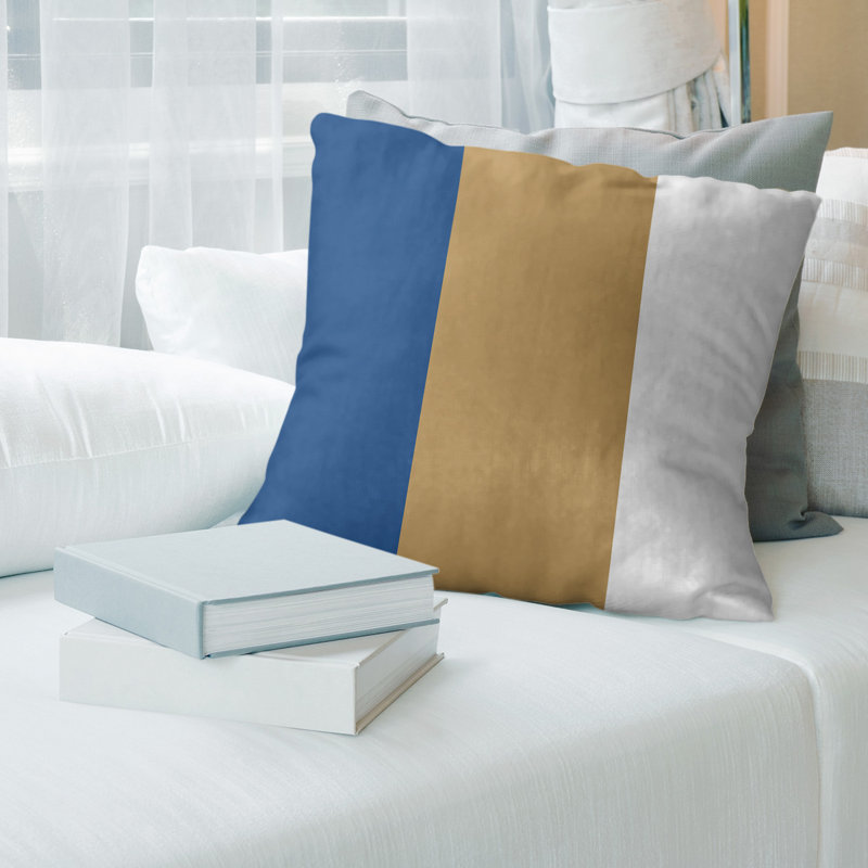 Oreiller en lin Kansas City Baseball, 16 po x 1 po, Bleu poudre / bleu royal, Polyester/ Bourre en polyester