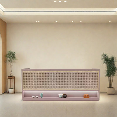 Réception rectangulaire moderne 94,48 po, podium sur pied - parfaite pour les grands bureaux ou les espaces de travail