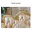 Chaise longue de style européen en bois massif, cuir et or sculpté, pour chambre et salon
