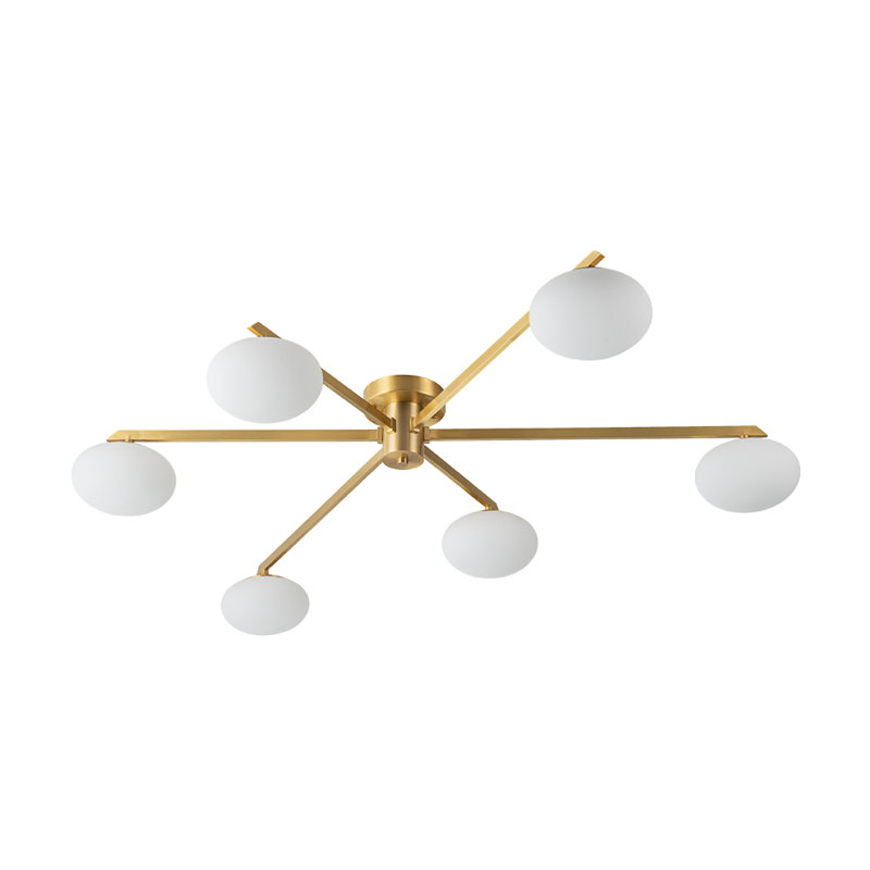 Plafonnier semi-encastré Priella, 6, Gold