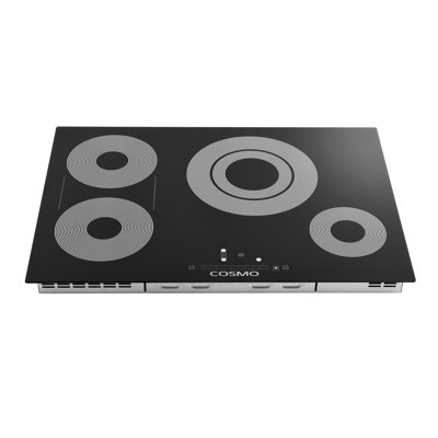 Cosmo 30 In. Electric Ceramic Glass Cooktop With 4 Elements, Triple Zone Element In Black