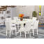 Ensemble de mobilier de salle à manger 7 pièces composé d'une table ovale en bois avec feuille papillon et de 6 chaises de salle à manger Parson en similicuir blanc, 42 x 60 pouces, lin blanc-1272194794-1321449419-1271931451