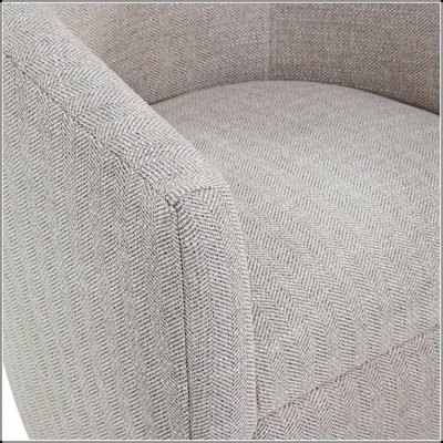 Fauteuil pivotant Lainey Sea Oat avec rotation à 360 degrés, confortable et élégant pour les salons et les chambres à coucher