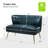 Euclid 47'' Modern Faux Leather Armless Loveseat with Channel Tufted Back-69469925