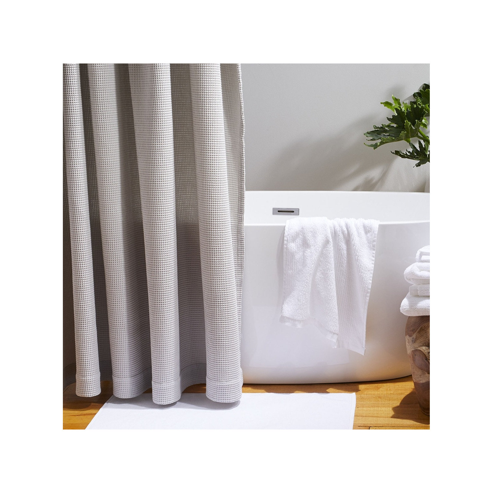 Temescal Organic 100% Organic Cotton Bath Mat, Alpine White