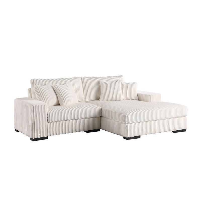 Canapé modulaire 2 pièces Mikeria, Tissu ivoire