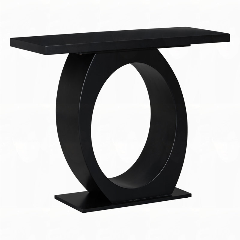 Sleek Design Egg-Shaped Base Console Table, Black