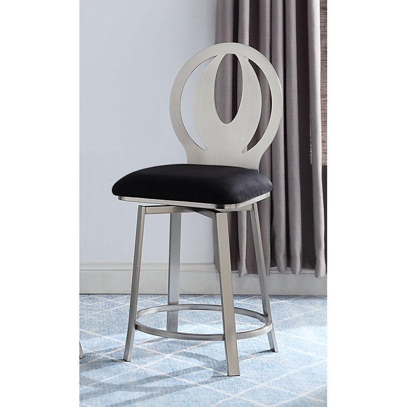 Ollis Swivel Bar & Counter Stool, Black, Counter Stool (24” Seat Height)