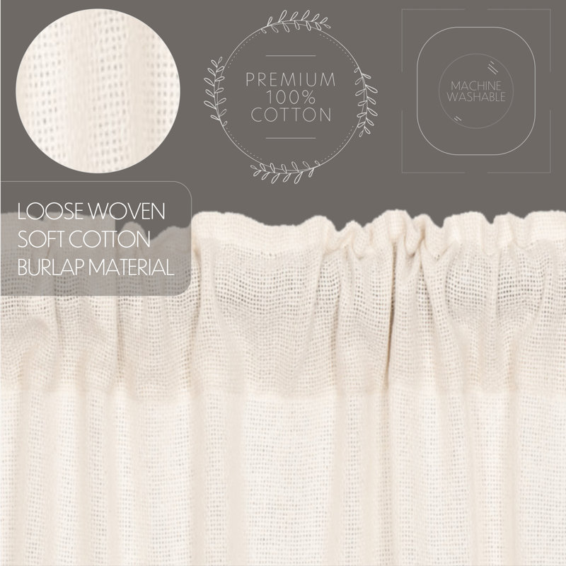 Rideau 100% coton, Crème antique