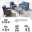 Ensemble de conversation avec canapé et coussins avec table basse et fauteuils en rotin et osier 4 pièces Jordanlee-374328366-284594390