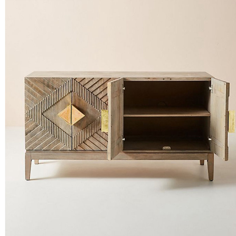 Solid Wood Accent Cabinet, Burlywood