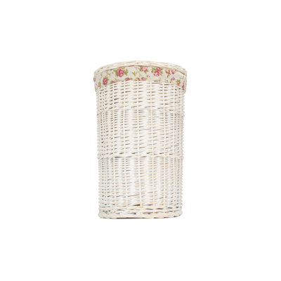 Wicker Round Linen Basket with Lining