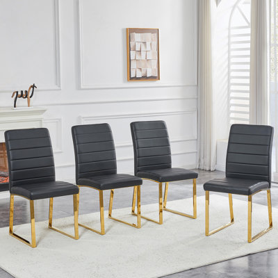 Chaises robustes avec coussins épais et structure en fer robuste pour la maison ou le bureau.